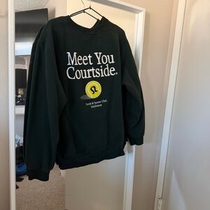 lululemon athletica Dark Green Crewneck Sweatshirt with White & Yellow Graphic